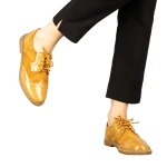 Дамски обувки casual без ток от еко кожа камел Bergo