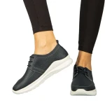 Дамски обувки casual без ток от естествена кожа сини Dollan