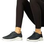 Дамски обувки casual без ток от естествена кожа сини Dollan