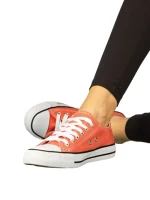 Дамски кецове светло розови от текстилен материал  Perto