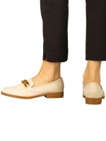 Дамски мокасини бежови от еко кожа Belgi