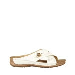 Дамски чехли без ток бели от еко кожа Senary