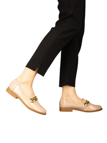 Дамски мокасини розови  от еко кожа Sclini