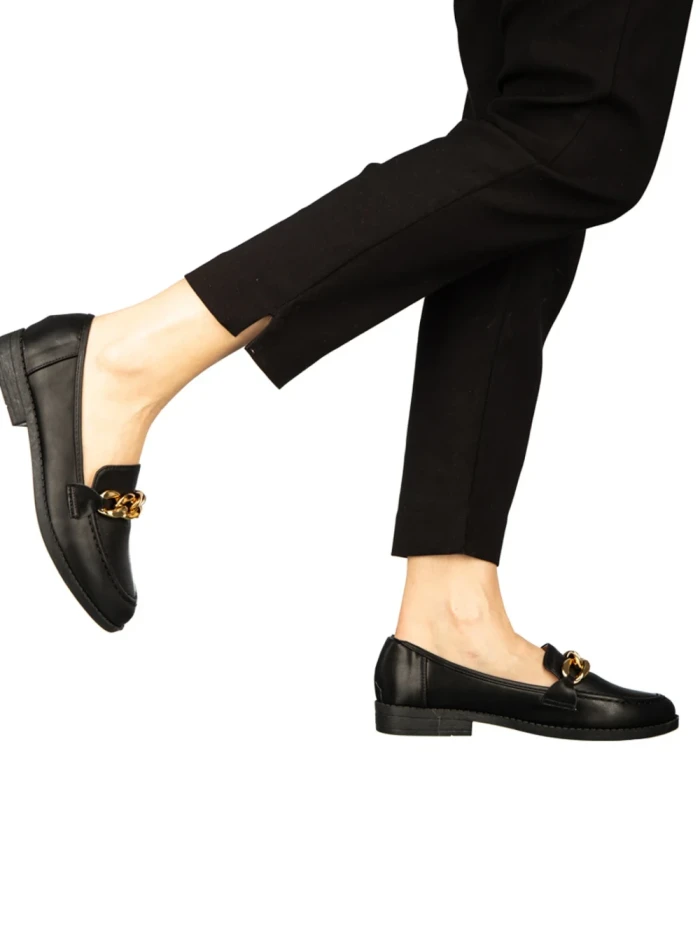 Дамски мокасини черни  от еко кожа Belgi