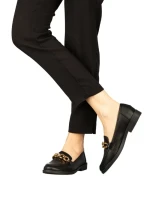 Дамски мокасини черни  от еко кожа Belgi