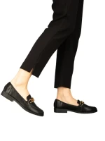 Дамски мокасини черни  от еко кожа Belgi