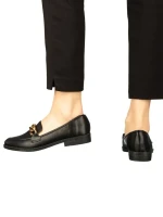 Дамски мокасини черни  от еко кожа Belgi