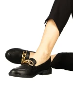 Дамски мокасини черни  от еко кожа Belgi