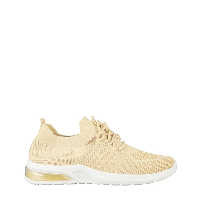 Дамски спортни обувки бежови от текстилен материал  Sprin
