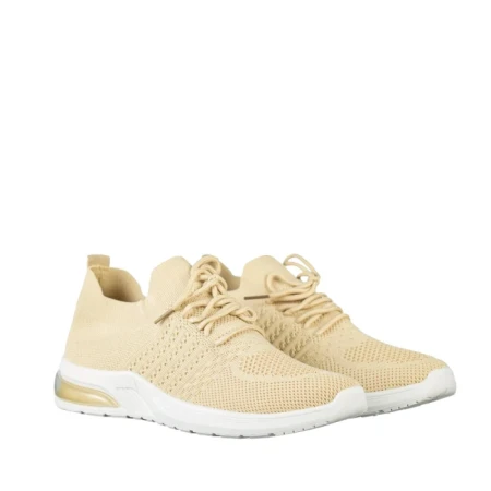Дамски спортни обувки бежови от текстилен материал  Sprin