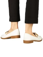 Дамски мокасини бели от еко кожа Belgi