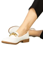 Дамски мокасини бели от еко кожа Belgi