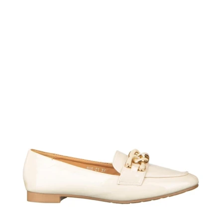 Дамски мокасини бежови от еко кожа Neka