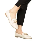 Дамски мокасини бежови от еко кожа Neka