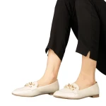 Дамски мокасини бежови от еко кожа Neka