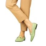 Дамски мокасини зелени от еко кожа  Dineb