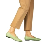 Дамски мокасини зелени от еко кожа  Dineb