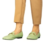 Дамски мокасини зелени от еко кожа  Dineb