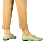 Дамски мокасини зелени от еко кожа  Dineb