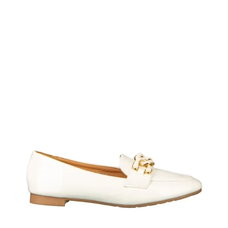 Дамски мокасини бели от еко кожа Neka