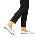 Дамски мокасини бели от еко кожа Neka