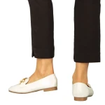 Дамски мокасини бели от еко кожа Neka