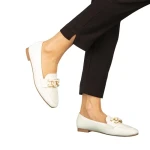 Дамски мокасини бели от еко кожа Neka