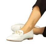 Дамски мокасини бели от еко кожа Neka