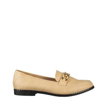 Дамски мокасини бежови от еко кожа Laith