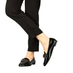 Дамски мокасини черни  от еко кожа Neka