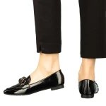 Дамски мокасини черни  от еко кожа Neka