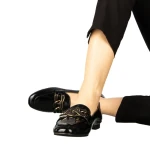 Дамски мокасини черни  от еко кожа Neka