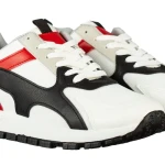 Мъжки спортни обувки бели от еко кожа и текстилен материал  Conaky