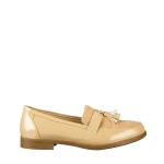 Дамски мокасини бежови от еко кожа Simy