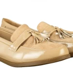 Дамски мокасини бежови от еко кожа Simy