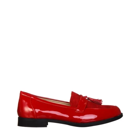 Дамски мокасини червени от еко кожа Simy