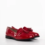 Дамски мокасини червени от еко кожа Simy