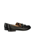 Дамски мокасини черни  от еко кожа Hogan