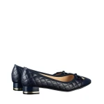 Дамски обувки с ток сини от еко кожа Grece