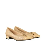 Дамски обувки с ток бежови от еко кожа Grece