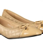 Дамски обувки с ток бежови от еко кожа Grece