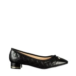 Дамски обувки с ток черни  от еко кожа Grece