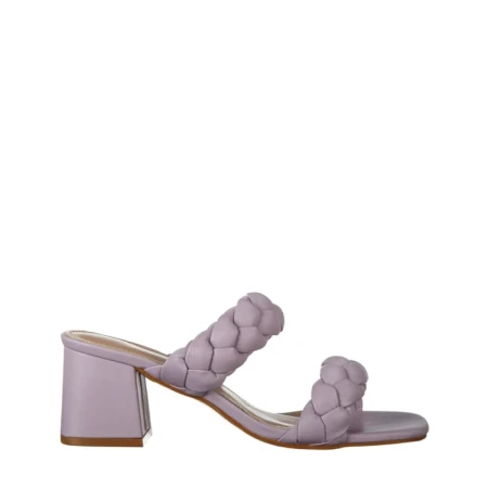 Дамски чехли с ток  лилави  от еко кожа  Mylah