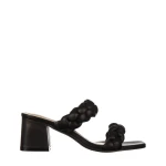 Дамски чехли с ток  черни от еко кожа  Mylah