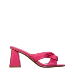 Дамски чехли с ток  розови от еко кожа  Zoelle