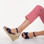 Дамски сандали сини  от текстилен материал  Eligma