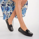 Дамски мокасини черни от еко кожа  Cecil