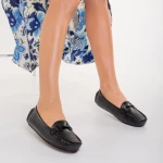 Дамски мокасини черни от еко кожа  Cecil