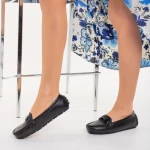 Дамски мокасини черни от еко кожа  Cecil