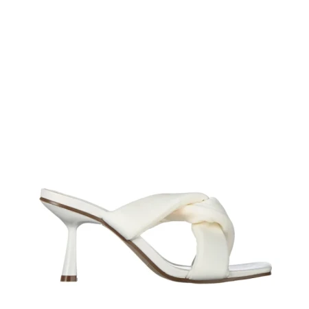 Дамски чехли бели от еко кожа  Berta